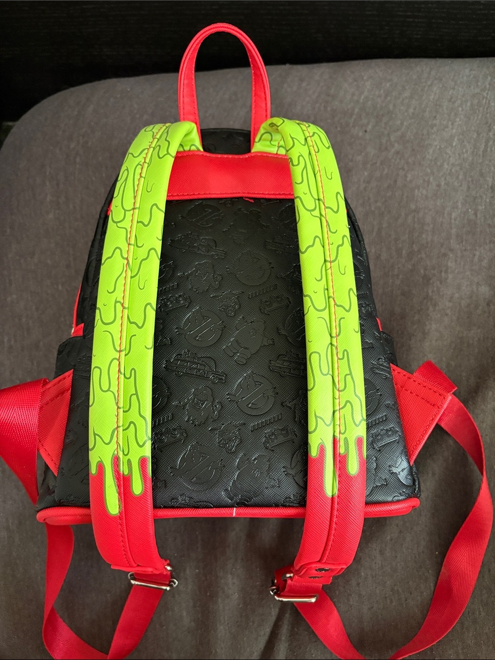 Loungefly Black Mini Backpack with Red Ghostbusters Logo with matching wallet - Picture 3 of 7